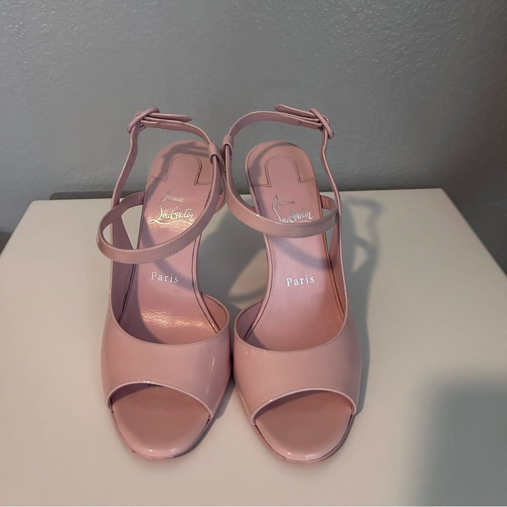 Christian Louboutin So Jenlove 100 Leather Stiletto Heels Women 37.5 Pink Luxury - Picture 2 of 12